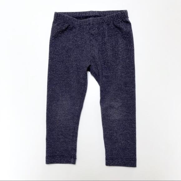 Gymboree Blue & Silver Metallic Sparkle Leggings Baby Girl 18-24 Months - Picture 1 of 3